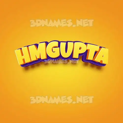 hmgupta in Orange Toon style - 3D name wallpaper