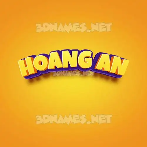 hoang an in Orange Toon style - 3D name wallpaper