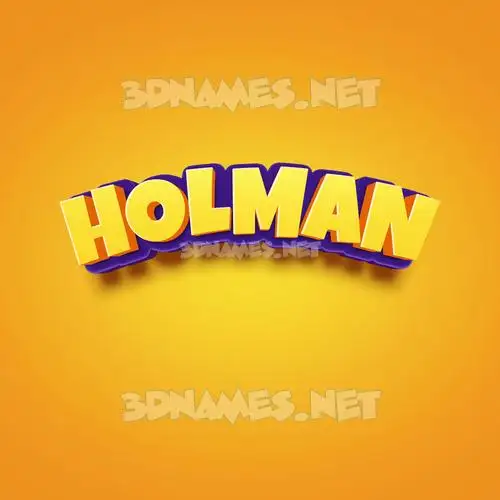 holman in Orange Toon style - 3D name wallpaper