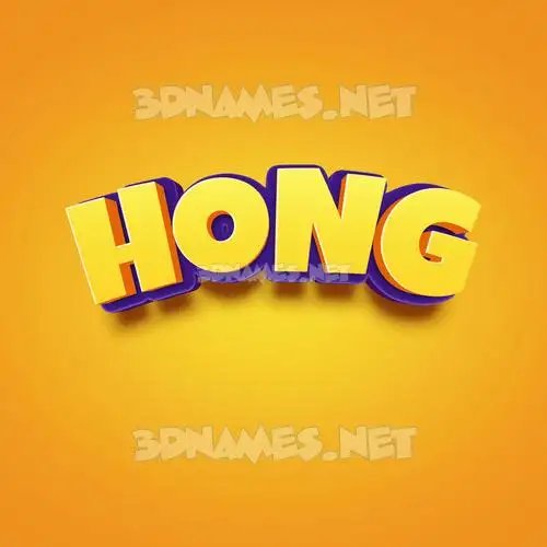 hong in Orange Toon style - 3D name wallpaper
