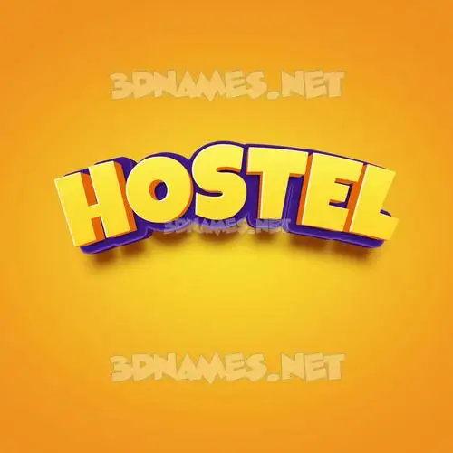 hostel in Orange Toon style - 3D name wallpaper hostel in Orange Toon style - 3D name wallpaper