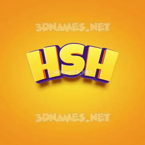 hsh in Orange Toon style - 3D name wallpaper