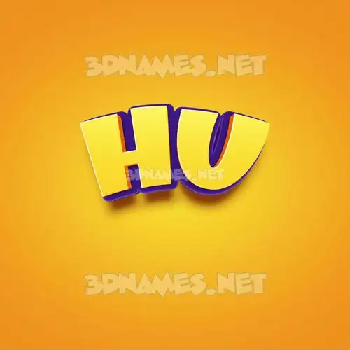 hu in Orange Toon style - 3D name wallpaper hu in Orange Toon style - 3D name wallpaper