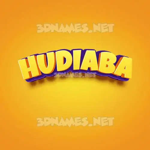 hudiaba in Orange Toon style - 3D name wallpaper hudiaba in Orange Toon style - 3D name wallpaper