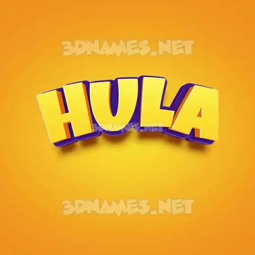 hula in Orange Toon style - 3D name wallpaper hula in Orange Toon style - 3D name wallpaper
