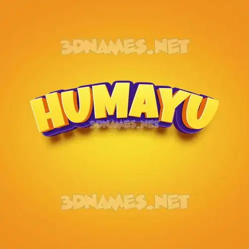humayu in Orange Toon style - 3D name wallpaper
