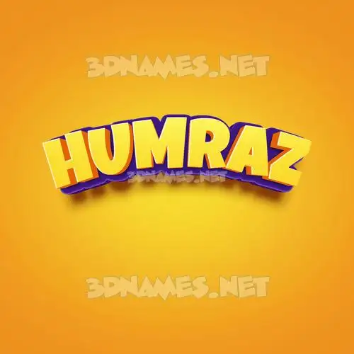 humraz in Orange Toon style - 3D name wallpaper