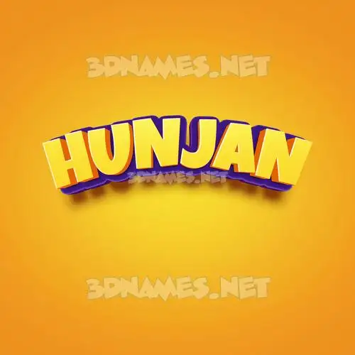 hunjan in Orange Toon style - 3D name wallpaper