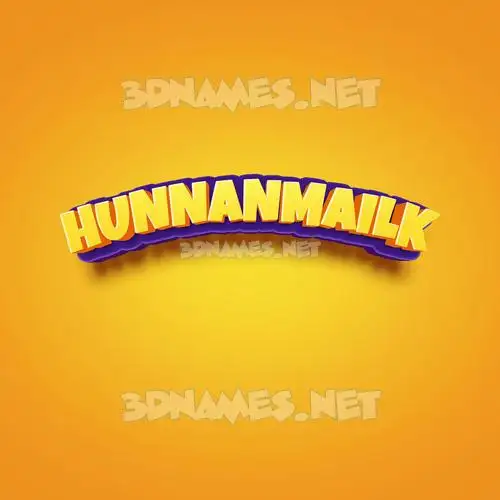 hunnanmailk in Orange Toon style - 3D name wallpaper
