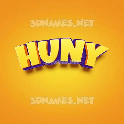 huny in Orange Toon style - 3D name wallpaper