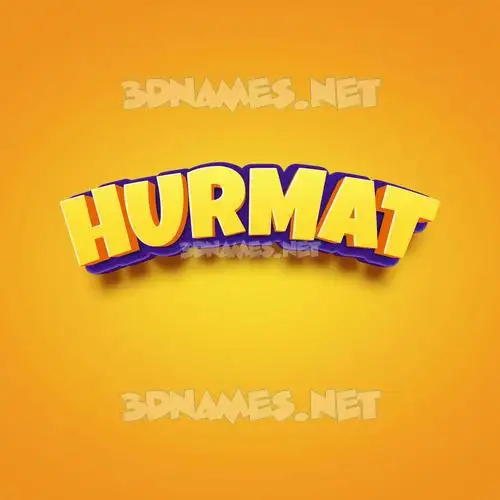 hurmat in Orange Toon style - 3D name wallpaper