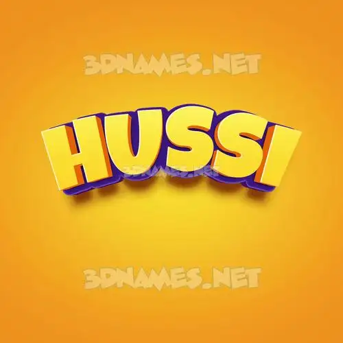 hussi in Orange Toon style - 3D name wallpaper hussi in Orange Toon style - 3D name wallpaper
