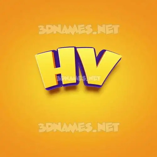 hv in Orange Toon style - 3D name wallpaper hv in Orange Toon style - 3D name wallpaper
