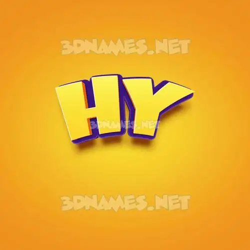 hy in Orange Toon style - 3D name wallpaper