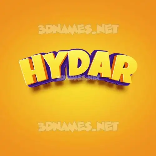 hydar in Orange Toon style - 3D name wallpaper hydar in Orange Toon style - 3D name wallpaper