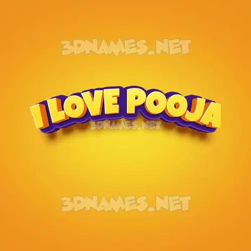 i love pooja in Orange Toon style - 3D name wallpaper i love pooja in Orange Toon style - 3D name wallpaper