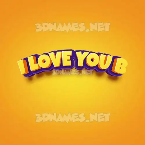 i love you b in Orange Toon style - 3D name wallpaper i love you b in Orange Toon style - 3D name wallpaper