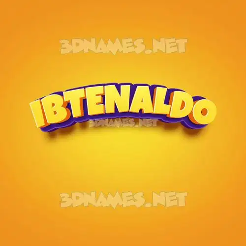 ibtenaldo in Orange Toon style - 3D name wallpaper