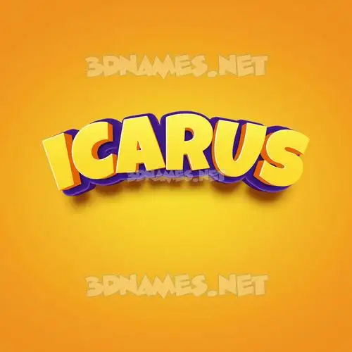 icarus in Orange Toon style - 3D name wallpaper