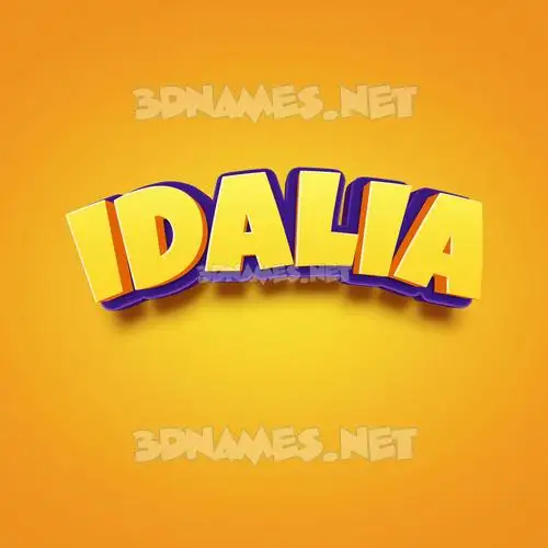 idalia in Orange Toon style - 3D name wallpaper