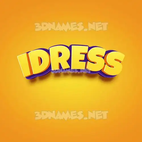 idress in Orange Toon style - 3D name wallpaper idress in Orange Toon style - 3D name wallpaper