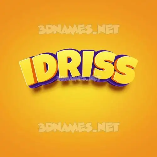 idriss in Orange Toon style - 3D name wallpaper