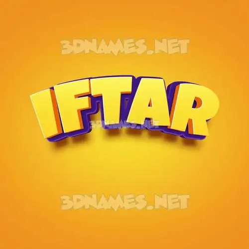 iftar in Orange Toon style - 3D name wallpaper iftar in Orange Toon style - 3D name wallpaper