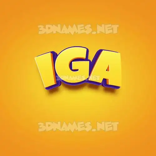 iga in Orange Toon style - 3D name wallpaper
