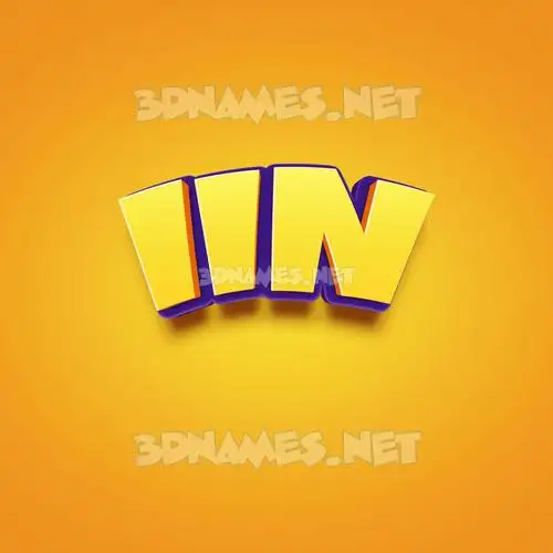 iin in Orange Toon style - 3D name wallpaper