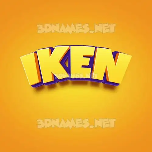 iken in Orange Toon style - 3D name wallpaper