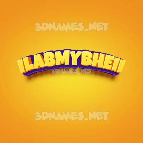 ilabmybheii in Orange Toon style - 3D name wallpaper
