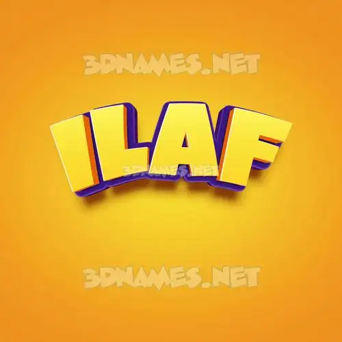 ilaf in Orange Toon style - 3D name wallpaper ilaf in Orange Toon style - 3D name wallpaper