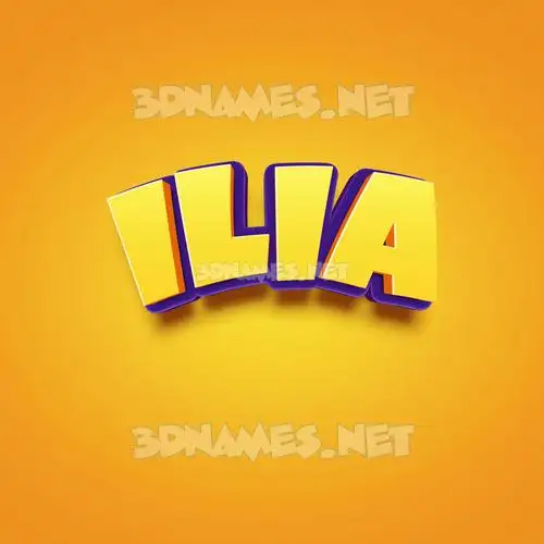 ilia in Orange Toon style - 3D name wallpaper