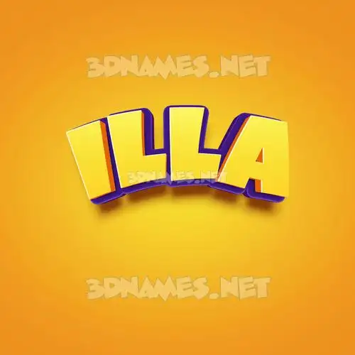 illa in Orange Toon style - 3D name wallpaper