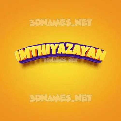 imthiyazayan in Orange Toon style - 3D name wallpaper