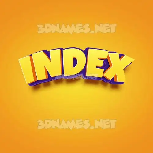 index in Orange Toon style - 3D name wallpaper
