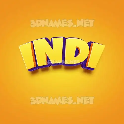 indi in Orange Toon style - 3D name wallpaper