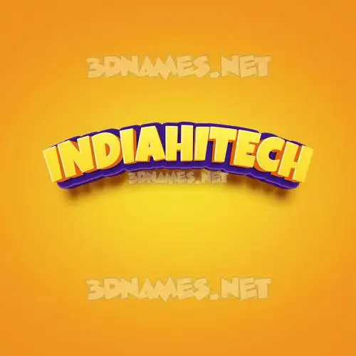 indiahitech in Orange Toon style - 3D name wallpaper indiahitech in Orange Toon style - 3D name wallpaper