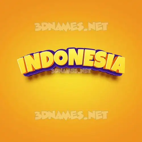 indonesia in Orange Toon style - 3D name wallpaper