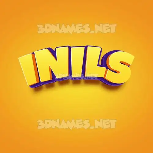 inils in Orange Toon style - 3D name wallpaper inils in Orange Toon style - 3D name wallpaper