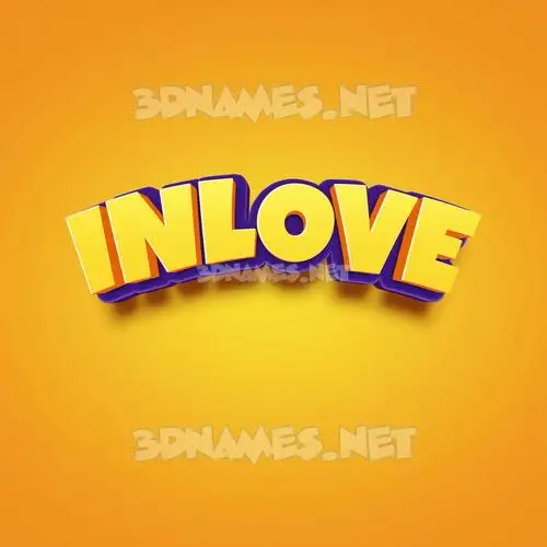 inlove in Orange Toon style - 3D name wallpaper