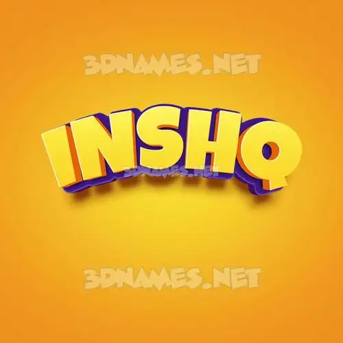 inshq in Orange Toon style - 3D name wallpaper