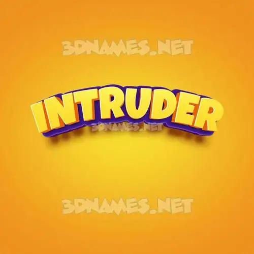 intruder in Orange Toon style - 3D name wallpaper