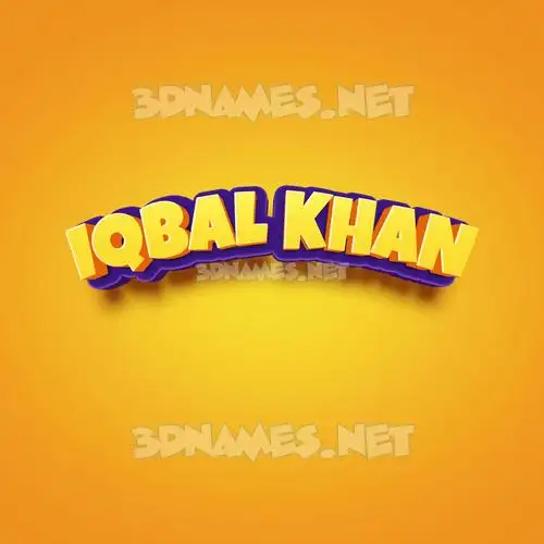 iqbal khan in Orange Toon style - 3D name wallpaper iqbal khan in Orange Toon style - 3D name wallpaper