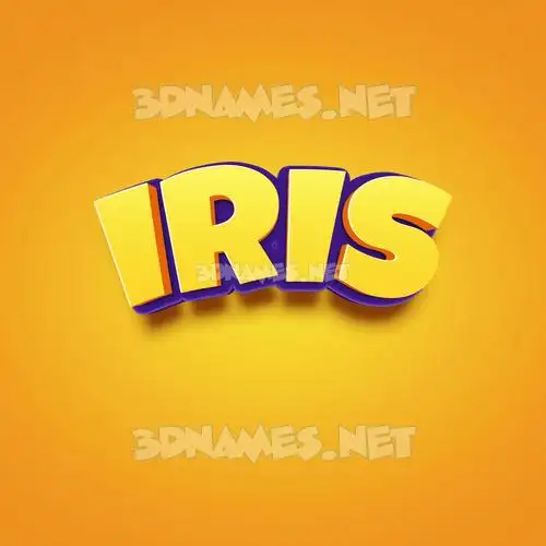 iris in Orange Toon style - 3D name wallpaper