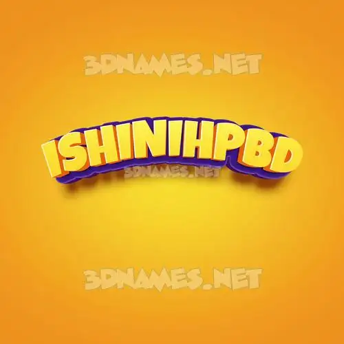ishinihpbd in Orange Toon style - 3D name wallpaper