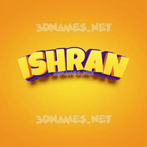 ishran in Orange Toon style - 3D name wallpaper