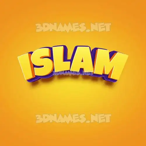 islam in Orange Toon style - 3D name wallpaper