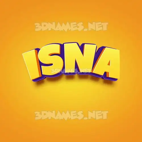 isna in Orange Toon style - 3D name wallpaper