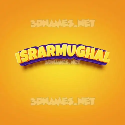 israrmughal in Orange Toon style - 3D name wallpaper